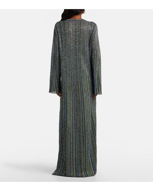 Missoni Gray Striped Lame Gown