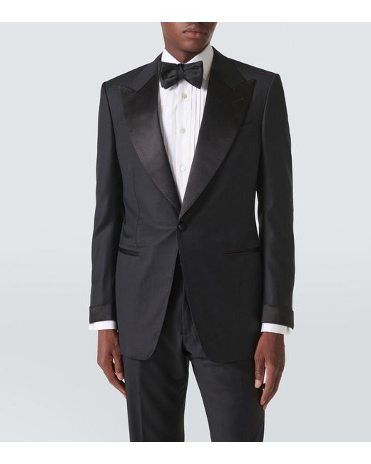 Tom Ford Black Atticus Wool Twill Suit for men