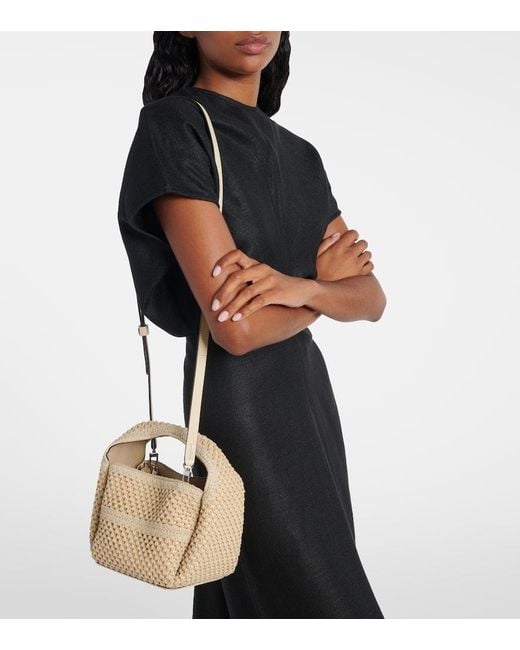 Totême  Natural Tote Bucket Petite Aus Haekelstrick