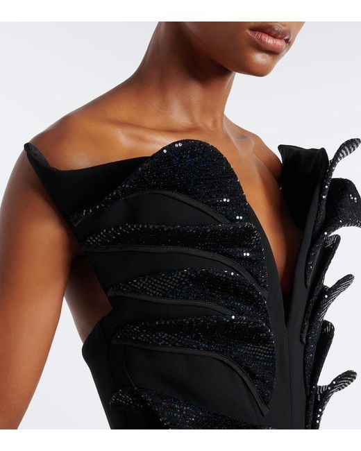 Maticevski Black Spearhead Sequined Embellished Gown