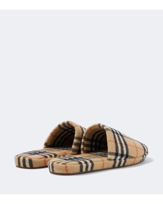 Burberry Slippers Check in Metallic für Herren