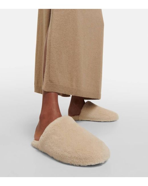 Loro Piana Natural Wintercozy Cashmere And Silk Slippers