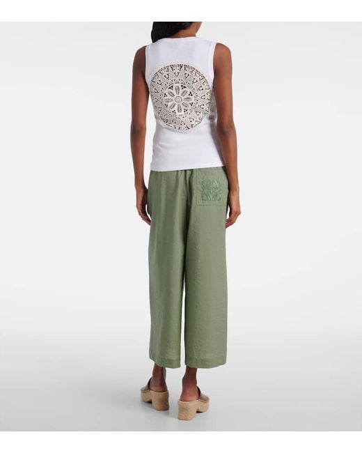 Loewe White Paula's Ibiza Cotton-Blend Tank Top