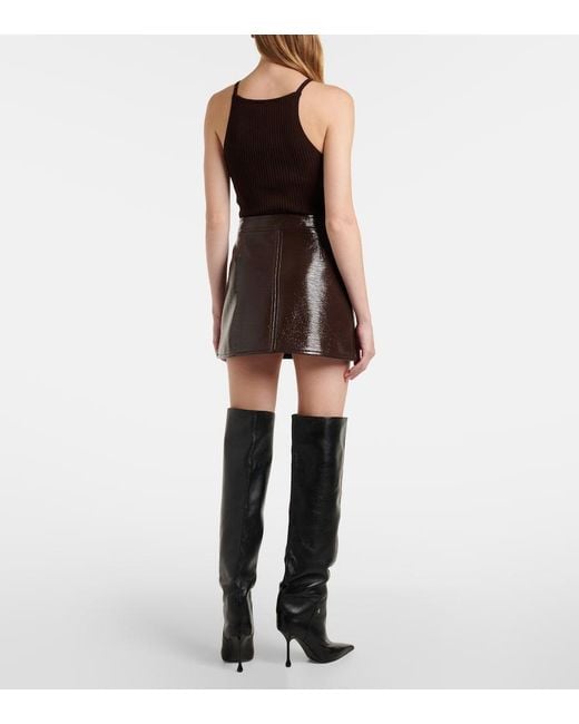 Courreges Brown Reedition Vinyl Miniskirt