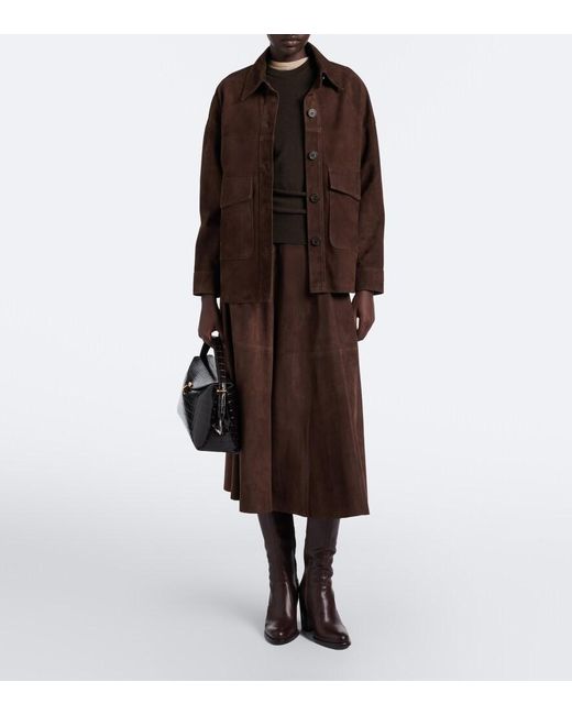 Arma Brown Eleni Suede Midi Skirt