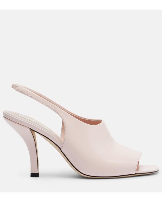 Totême  Pink Leather Slingback Sandals