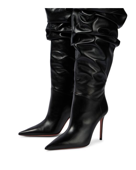 AMINA MUADDI Black Jahleel Leather Over-the-knee Boots