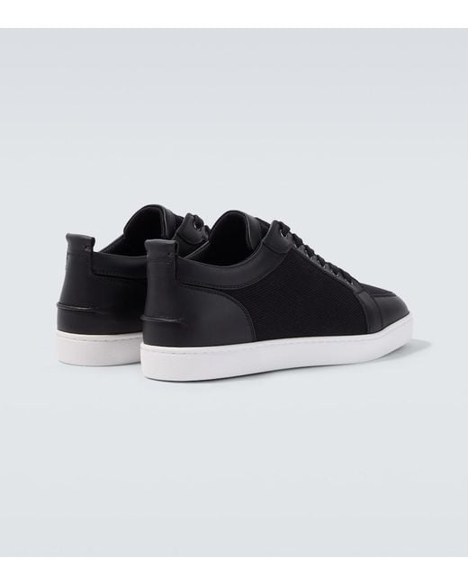 Christian Louboutin Black Rantulow Leather Sneakers for men