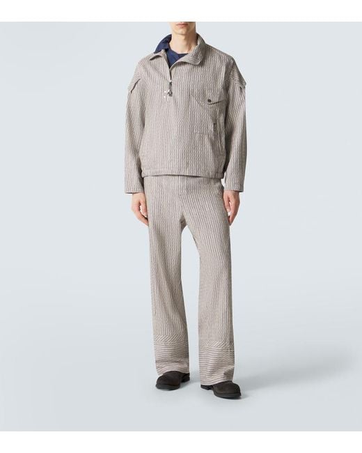 Kiko Kostadinov Gray Farkas Cotton And Linen-Blend Jacket for men