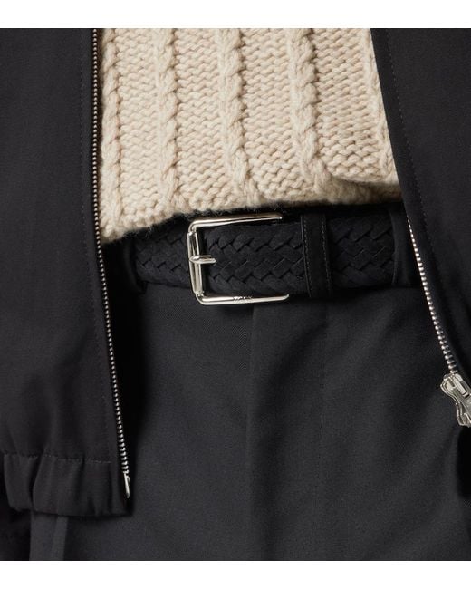 Tod's Black Braided Suede Belt for men