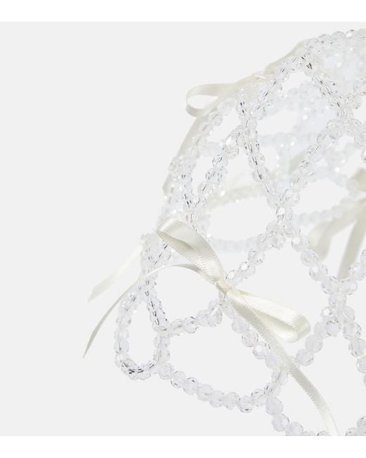 Simone Rocha White Bridal Crystal-embellished Veil
