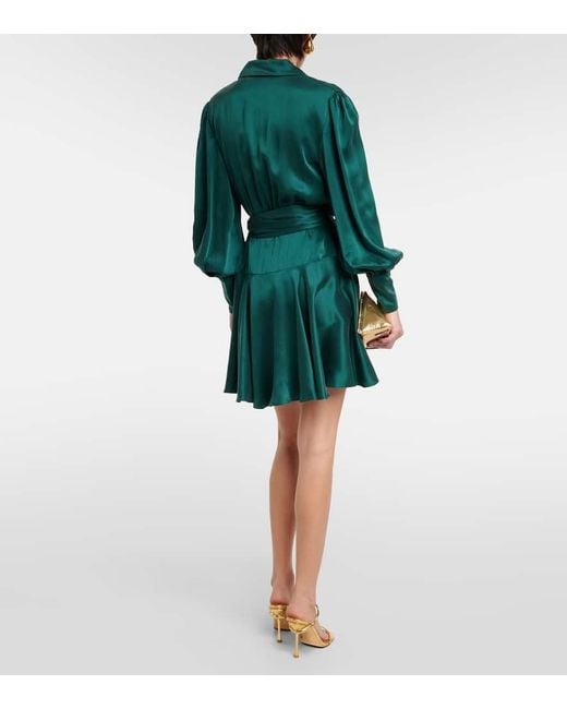 Zimmermann Green Silk Wrap Dress