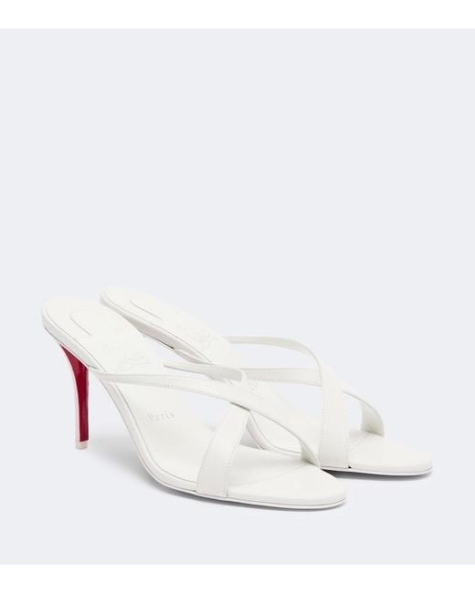 Christian Louboutin White Mulazee Cross Leather Sandals