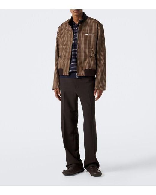 Wales Bonner Blue Beam Striped Wool Polo Sweater for men