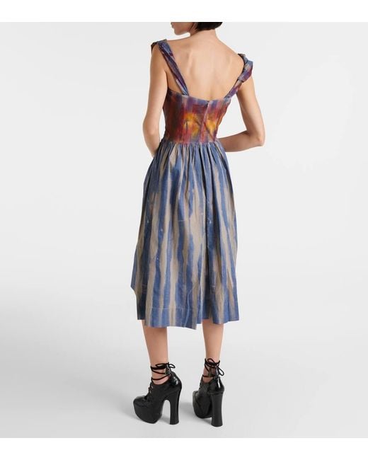Vestido corse Sunday de algodon a rayas Vivienne Westwood de color Blue