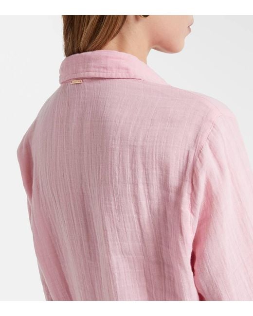 Melissa Odabash Pink Leona Cotton Shirt