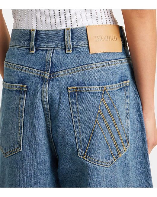 The Attico Blue Bermuda-Shorts Aus Denim