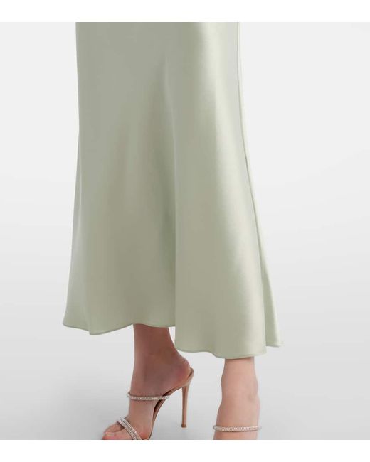 Galvan White Maxikleid Sienna Aus Satin