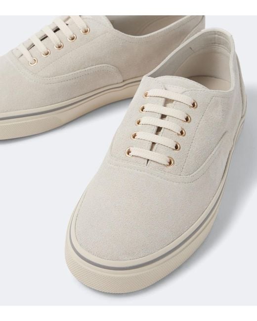 Brunello Cucinelli White Suede Sneakers for men