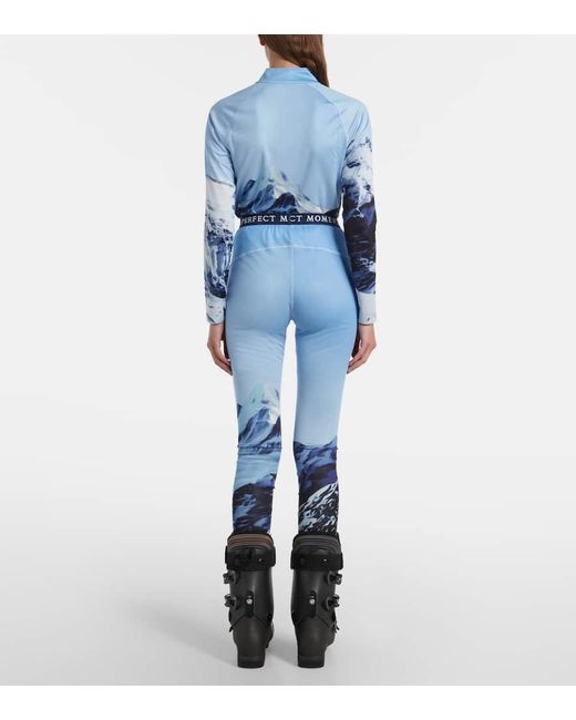 Perfect Moment Blue Printed Leggings