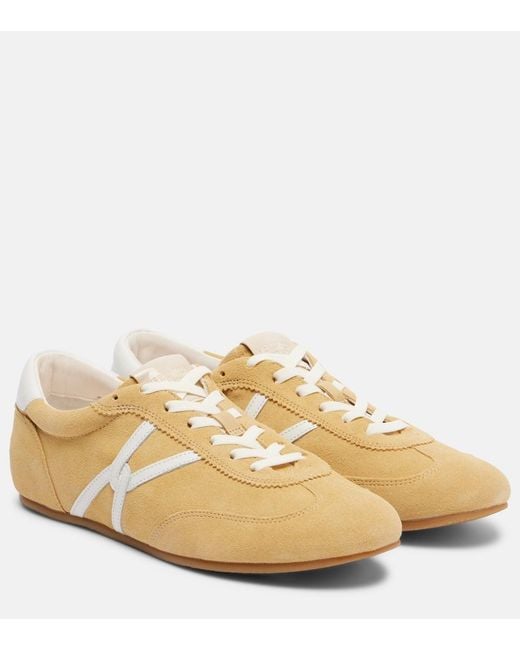Veronica Beard Natural Riviera Suede Sneakers