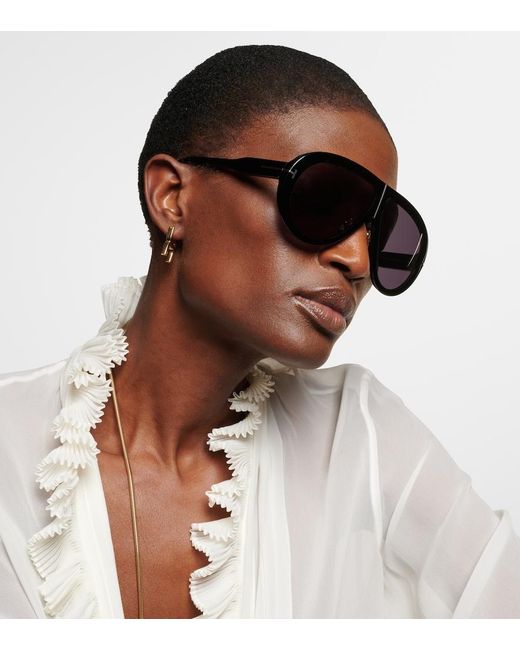 Tom Ford Purple Troy Aviator Sunglasses