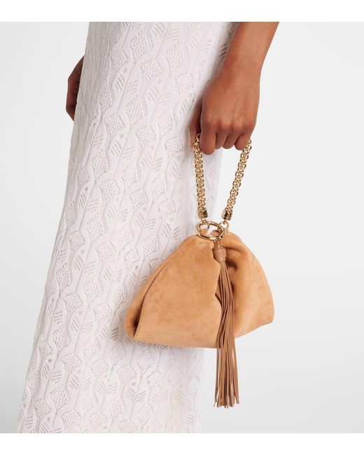 Jimmy Choo Brown Clutch Callie Aus Veloursleder