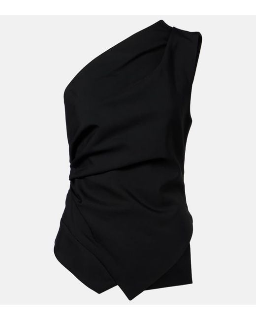 Rohe Black Asymmetric One-Shoulder Top