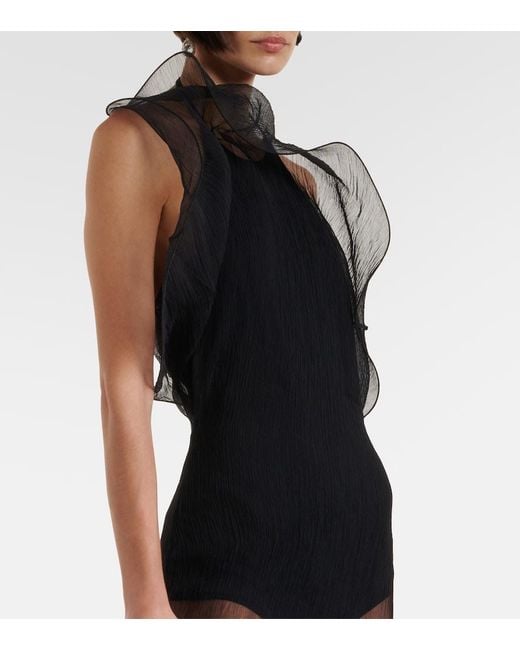 Magda Butrym Blue Sheer Silk Organza Midi Dress