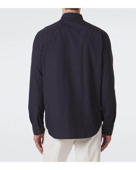 Canali Blue Cotton Shirt for men