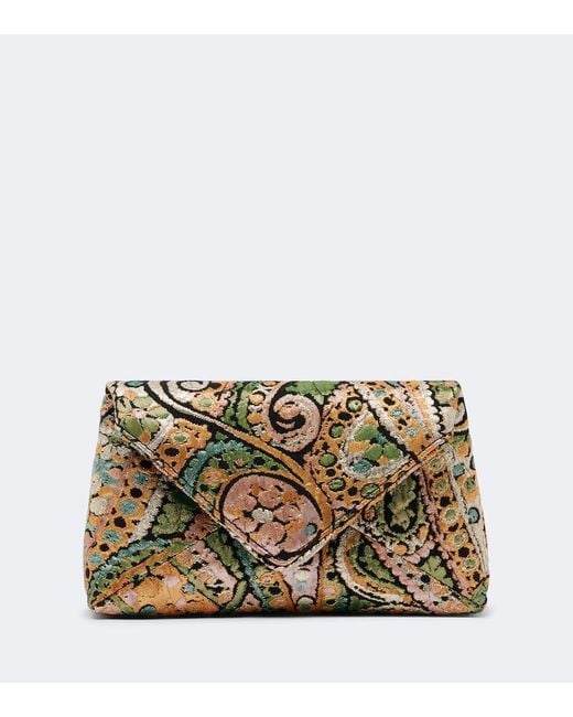 Dries Van Noten Metallic Medium Jacquard Clutch