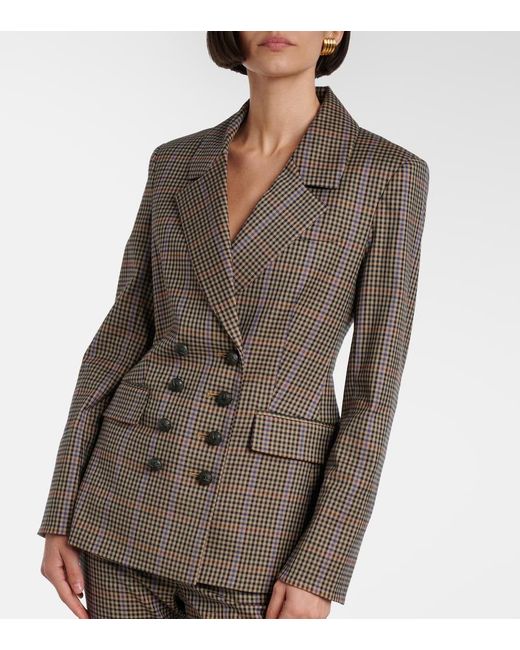 Veronica Beard Brown Claude Checked Blazer