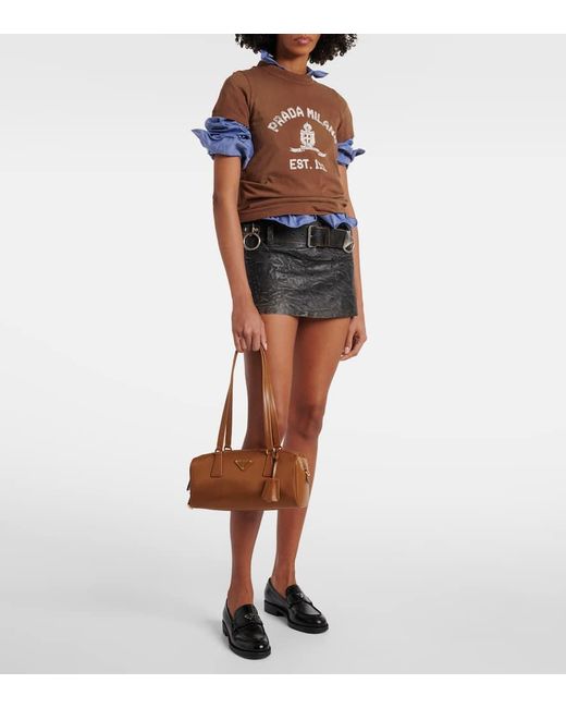 Prada Brown Medium Leather Shoulder Bag