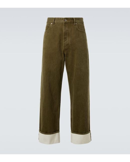Bottega Veneta Green Straight Jeans for men