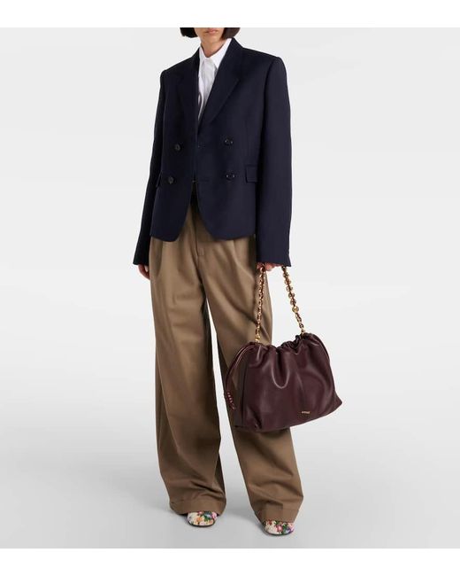 Loewe Purple Clutch Flamenco Large Aus Leder