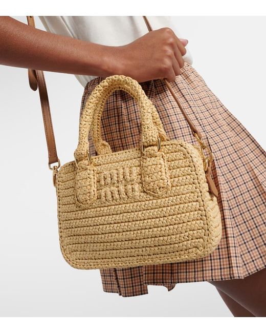 Miu Miu Metallic Schultertasche Arcadie Aus Haekelstrick