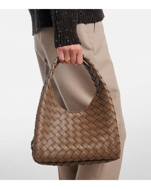 Bottega Veneta Brown Campana Small Leather Shoulder Bag