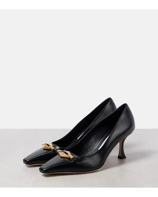 Jimmy Choo Blue Ryker 70 Leather Pumps