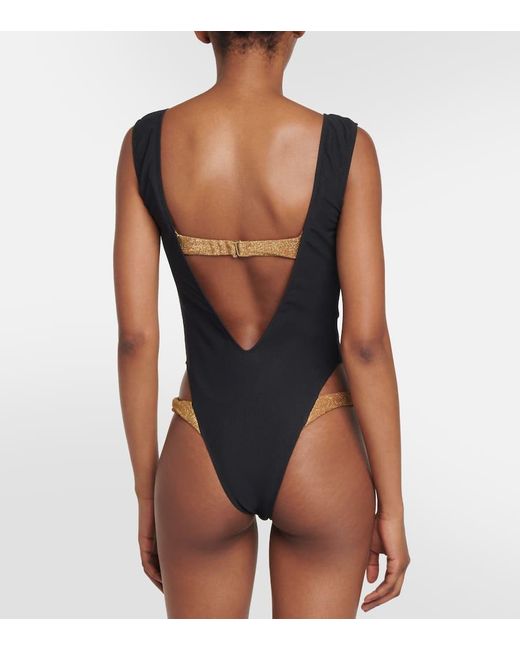 SAME Black V Double Layer Swimsuit