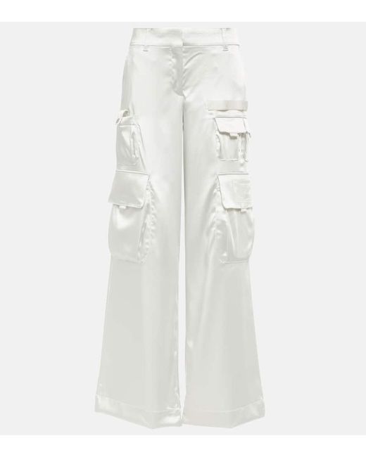 Pantaloni cargo in raso di Off-White c/o Virgil Abloh in White