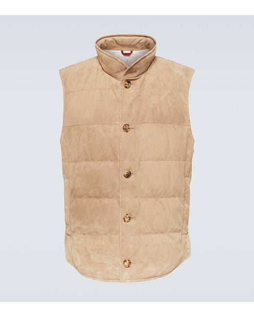 Brunello Cucinelli Natural Padded Vest for men