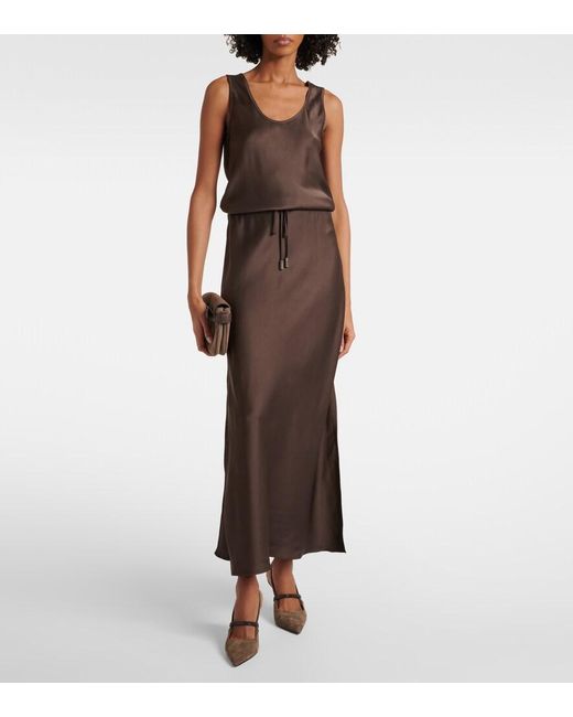 Brunello Cucinelli Brown Long Dress