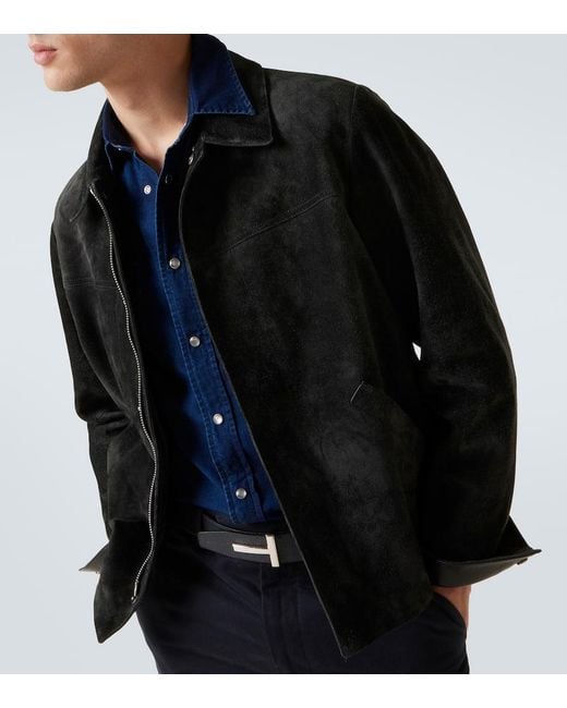 Tom Ford Blue Suede Jacket for men