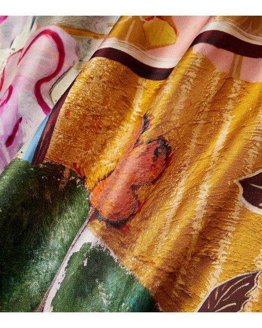 ALÉMAIS Green X Mlak Printed Silk Twill Scarf