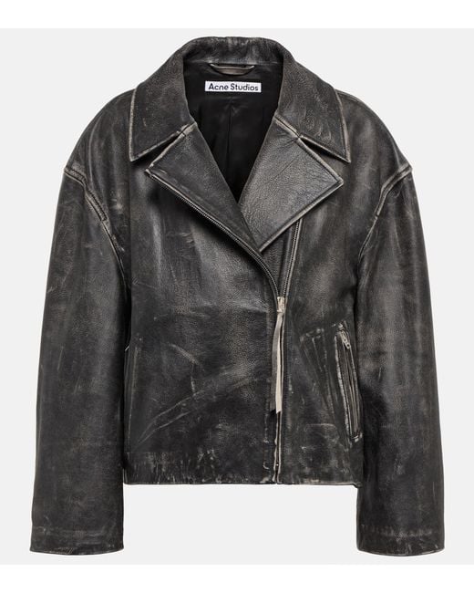 Acne Black Leather Biker Jacket