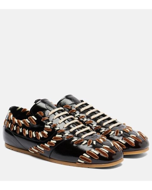 Dries Van Noten Black Leather Sneakers