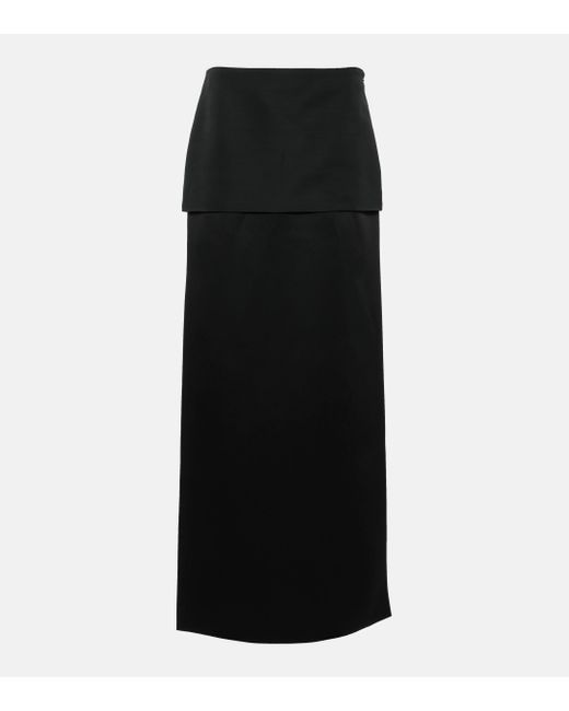 Khaite Black Saxon Maxi Skirt