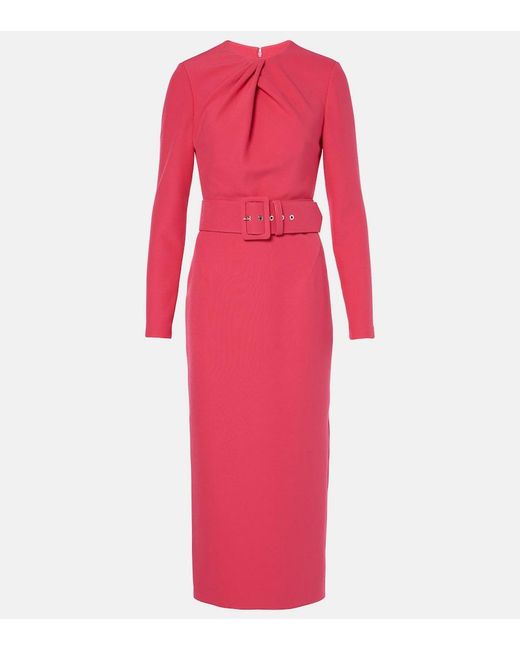 Robe Midi Ceinturee Safiyaa en coloris Pink