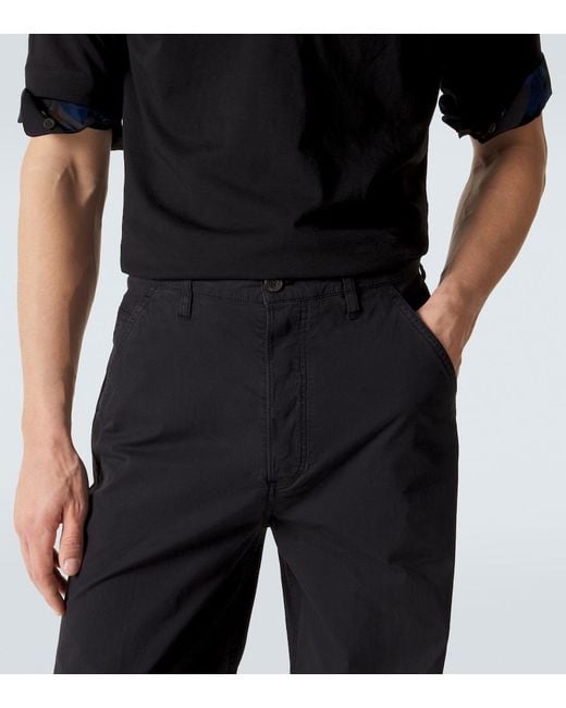 Dries Van Noten Black Cotton Straight Pants for men