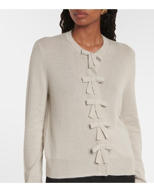 Jardin Des Orangers Natural Bow-Detail Cashmere Cardigan